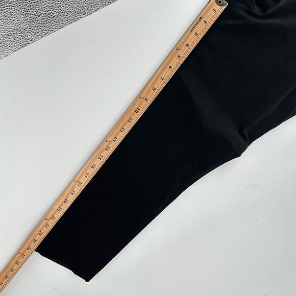 Vince Size L Velvet Pants Black Pull on Split Hem Ankle High Rise Crop - Picture 5 of 12